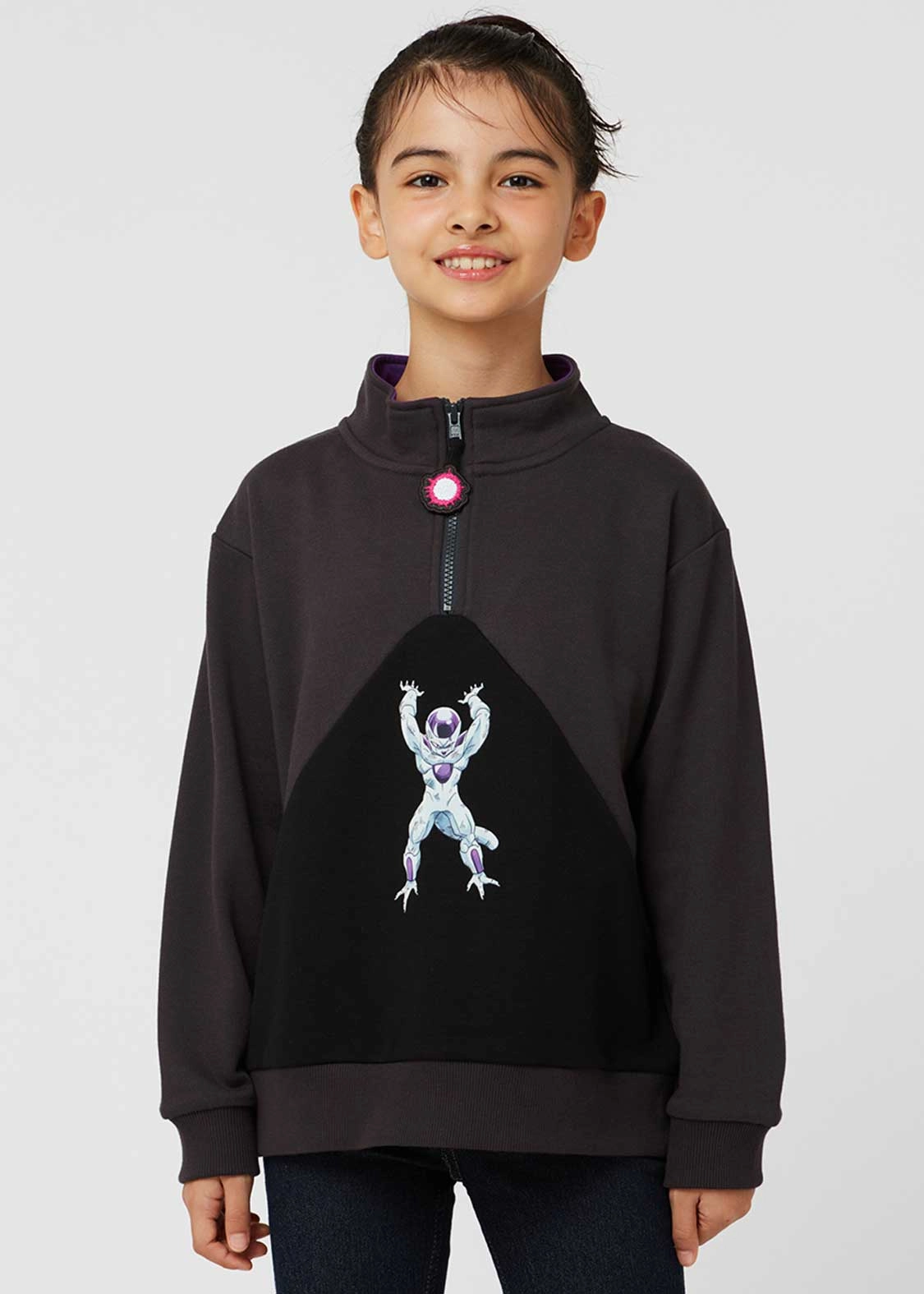 Imaginary Play Dragon Ball Z Graniph Collection Collaboration Clothing - Frieza VS Super Saiyan Kids fleece half zip sweatshirt