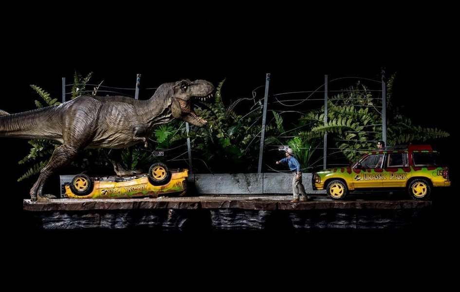 Jurassic Park - T-Rex Attack (Set A   Set B) BDS Art Scale 1/10 Baroque Figure