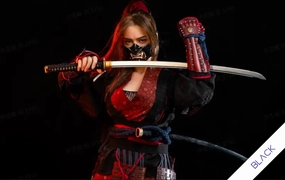 Limited Unit Paper Model Angel Force - Sakuya (Black Ed.) 1/3 Scale Figure