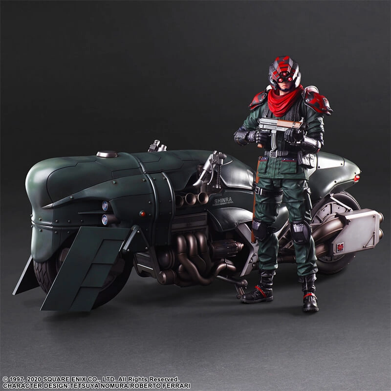 PVC Article FINAL FANTASY VII REMAKE - ADVANCED BIKE GUARD SHINRA AND BIKE PLAY ARTS KAI FIGURE