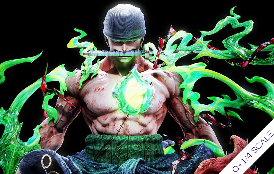 One Piece - Awakening Roronoa Zoro 1/4 Scale (Q ) Statue Metallic Finish Character Decor