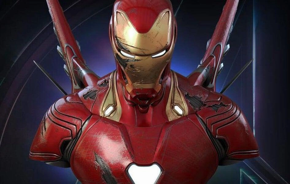 Superhero Toy Avengers: Infinity War - Iron Man MK50 1:1 Scale Life-Size Bust - Battle-Damaged Version