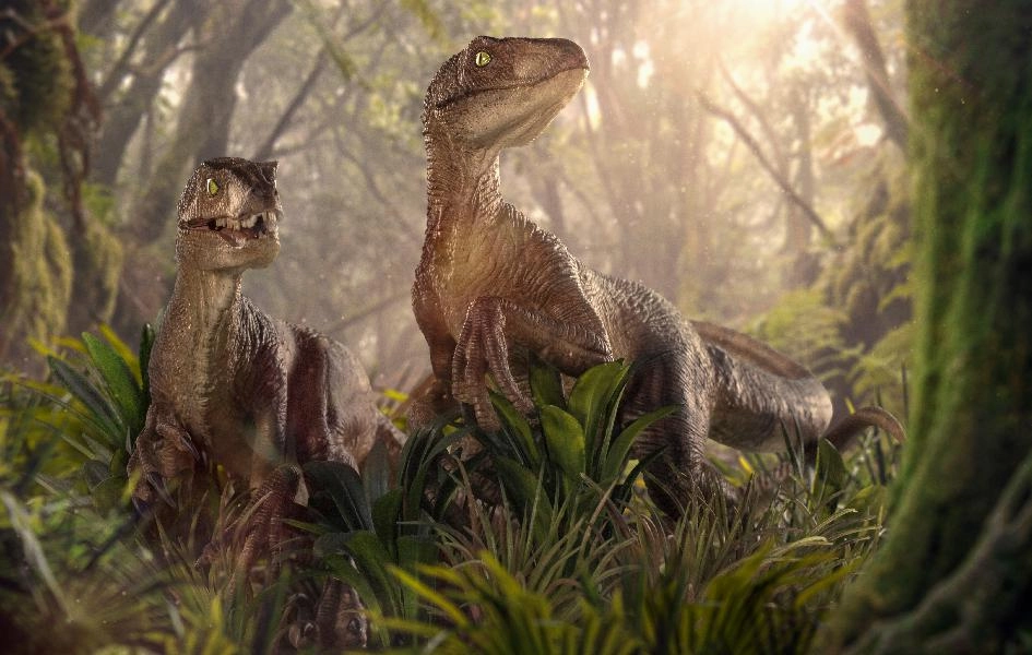 Immersive experience PVC Toy Jurassic Park - The Two Raptors Deluxe Art Scale 1/10