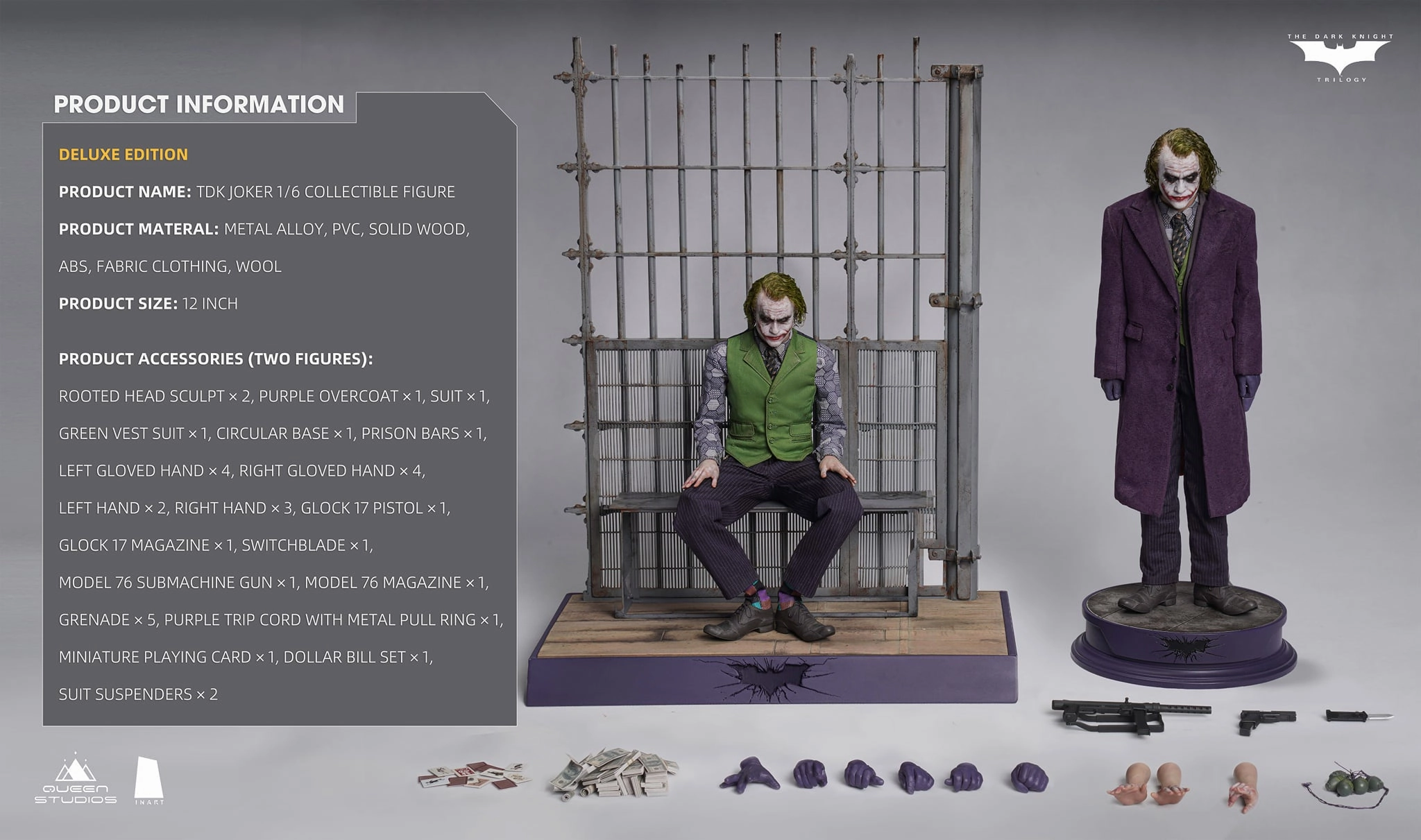 Creative Display Joker (Rooted Hair DELUXE) InArt Two 1/6 Scale Figures