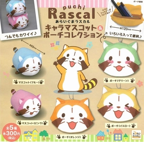 CP0146 - Rascal The Raccoon Chara Mascot & Pouch Collection - Complete Set Light Up Feature Arctic Animal