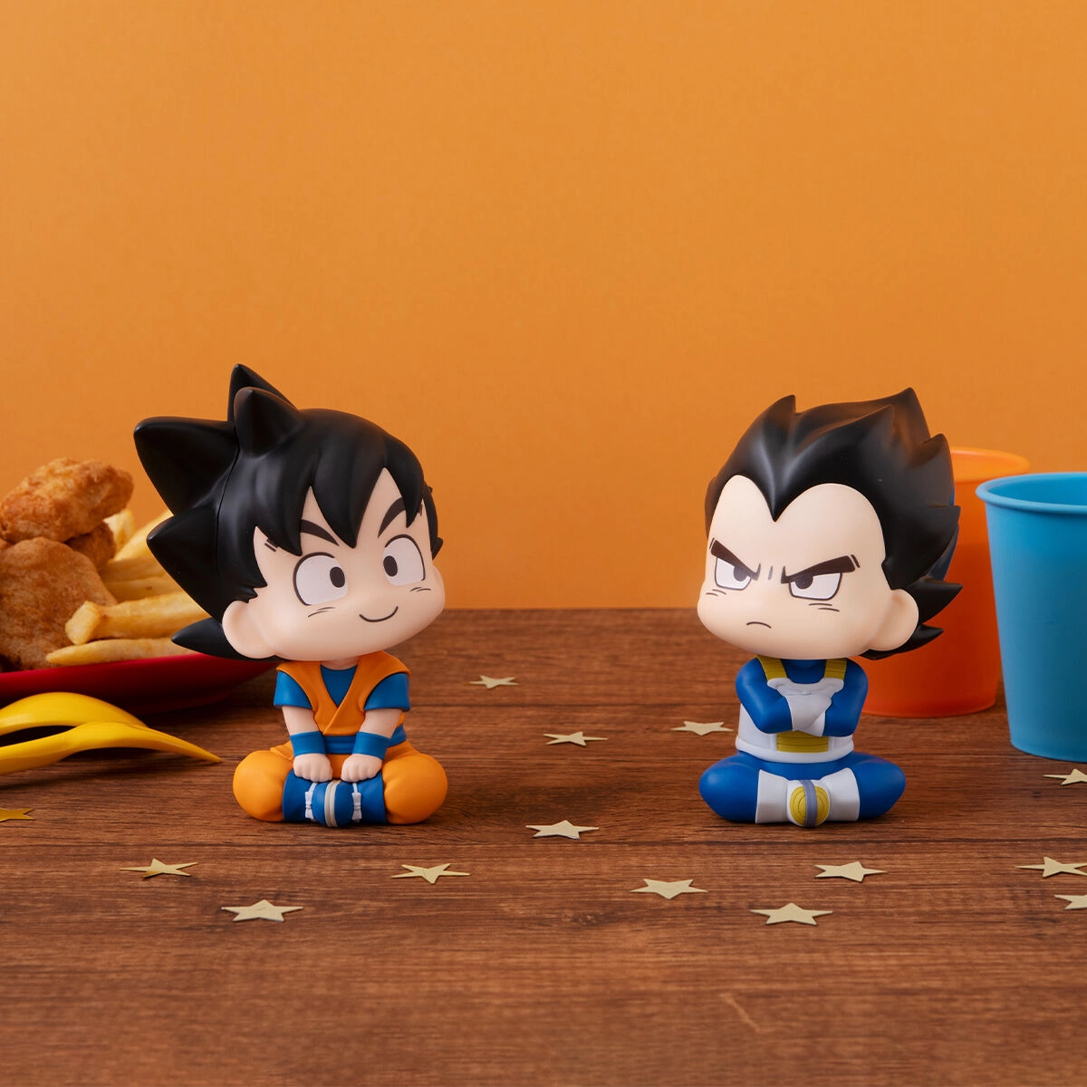 DRAGON BALL DAIMA - RUKAPPU - SON GOKU (MINI) & VEGETA (MINI) SET WITH LIMITED CUSHION Porcelain Doll Classroom Decor