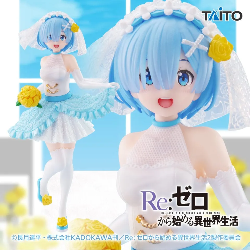 TAITO Re Zero Coreful Figure Rem wedding ver Metal Craft Felt Toy