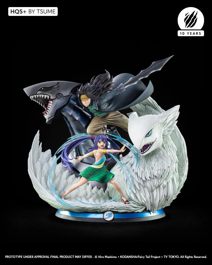 Fairy Tail HQS  Gajeel & Wendy Limited Statue Mountain Animal Chibi Goods