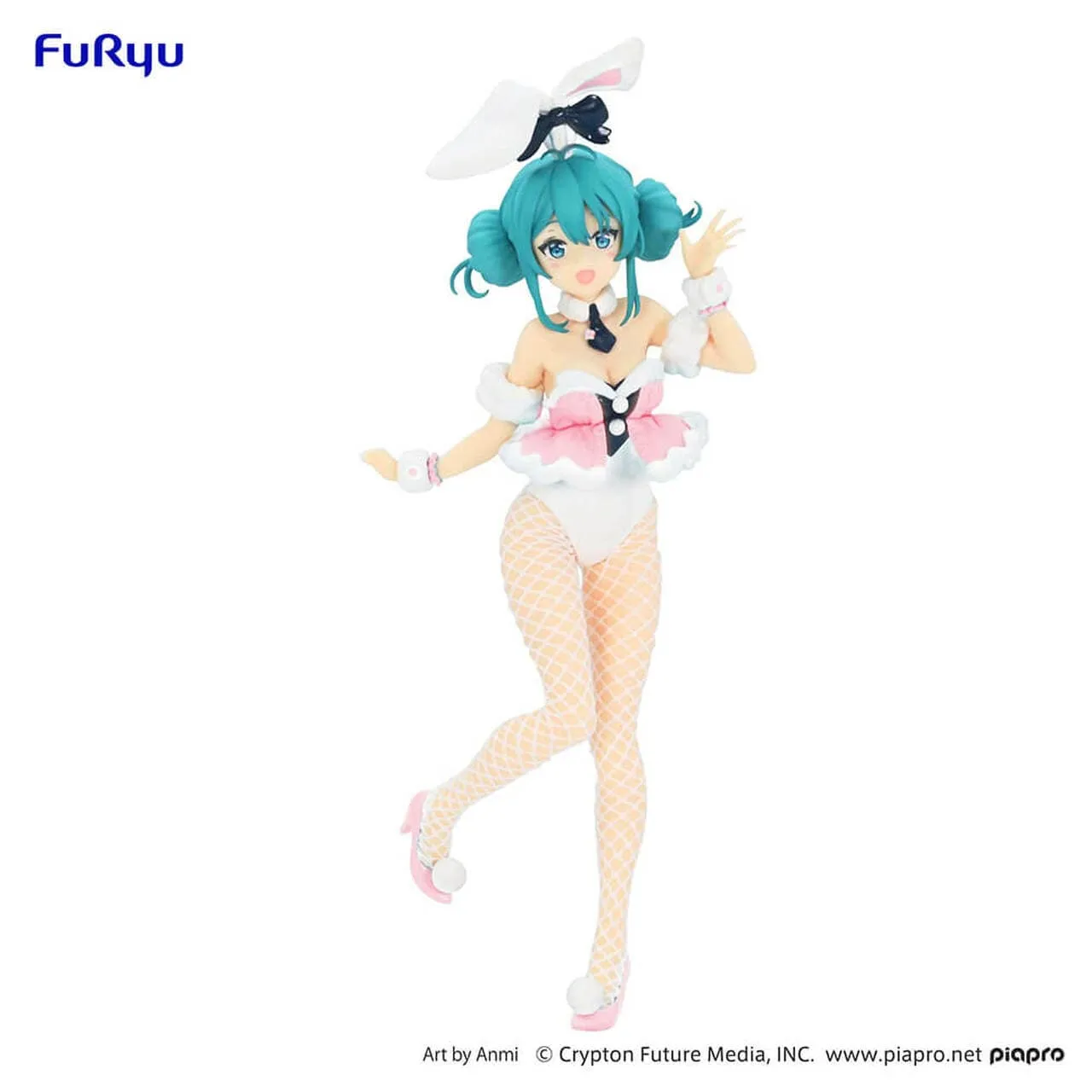 FURYU Hatsune Miku BiCute Bunnies Figure Hatsune Miku White Rabbit Baby Pink ver Multiple Accessories Action Art