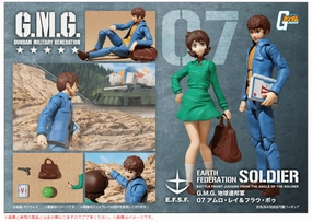 Anime Statue Hobby Kit G.M.G MOBILE SUIT GUNDAM Earth Federation 07 Amuro??Frau, 08V-SP General Soldier & buggy set box ??with gift??