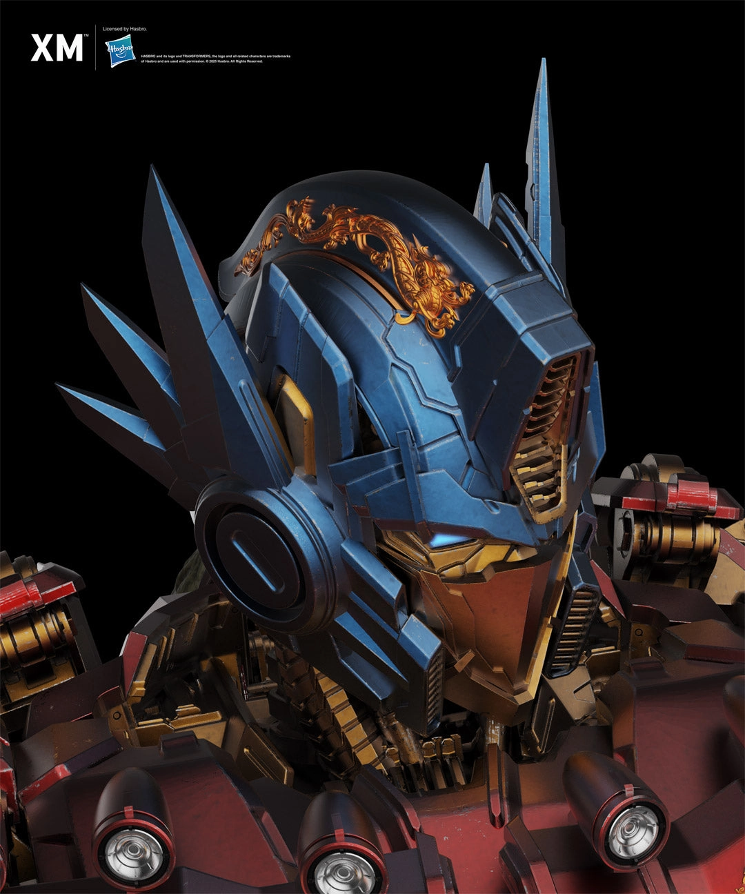 Transformers - Optimus Prime - Azure Dragon (Gold) 1/10 Scale Statue Art Display Animation Series