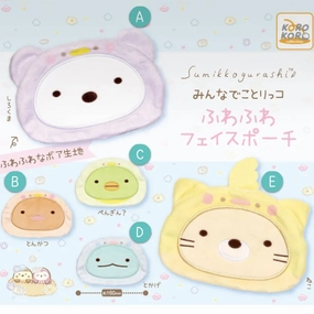 Special Gift Mini Statue CP2895 Sumikko Gurashi Everyone Kotorikko Fluffy Face Pouch