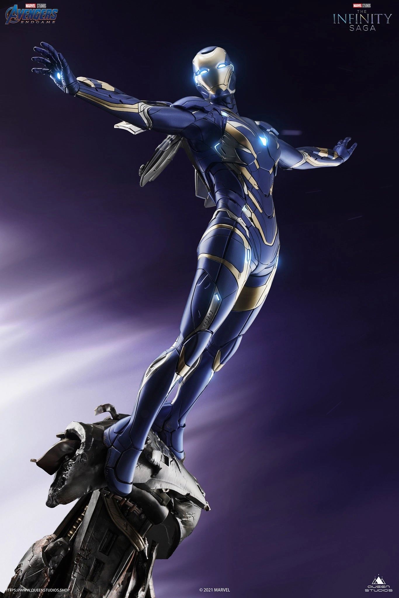 Iron Man Mark 49 Rescue Suit 1/4 Scale Statue Home Office Miniature Item