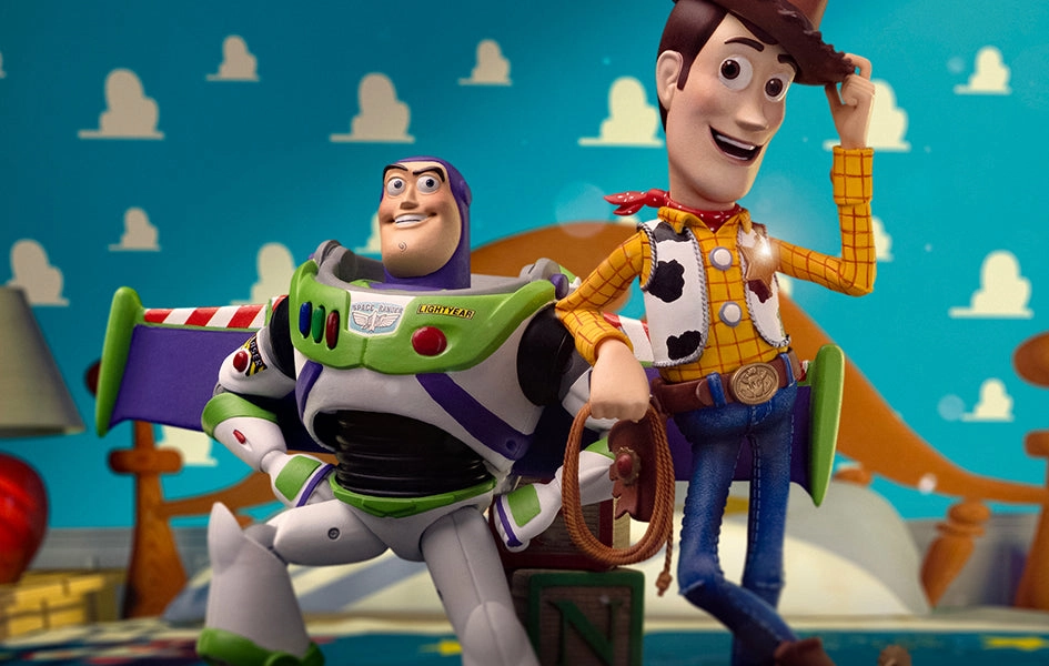 Toy Story Buzz & Woody 1/10 Deluxe Art Scale Statue Chibi Item Hallway Display