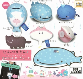 CP0341 - Jinbee-san - Yuttari Jinbee Life Mascot Key Chain - Complete Set Themed Background