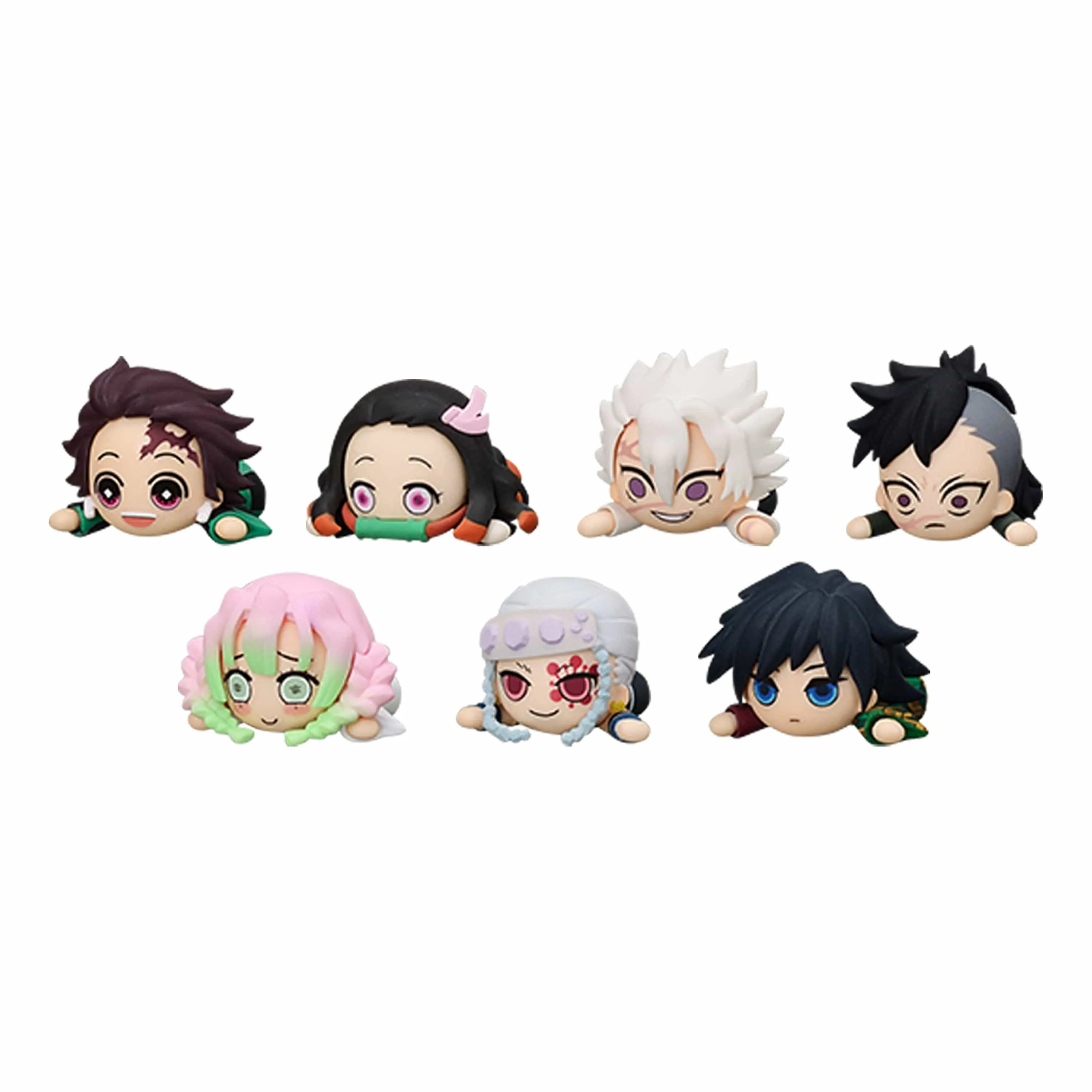 Bronze Cast Demon Slayer Kimetsu no Yaiba Lay Down PUCHI FIGURE Vol 1 - SET