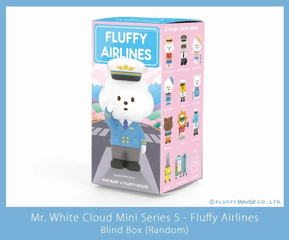 MR. WHITE CLOUD MINI SERIES 5 - FLUFFY AIRLINES Hand Sculpted Art Figure