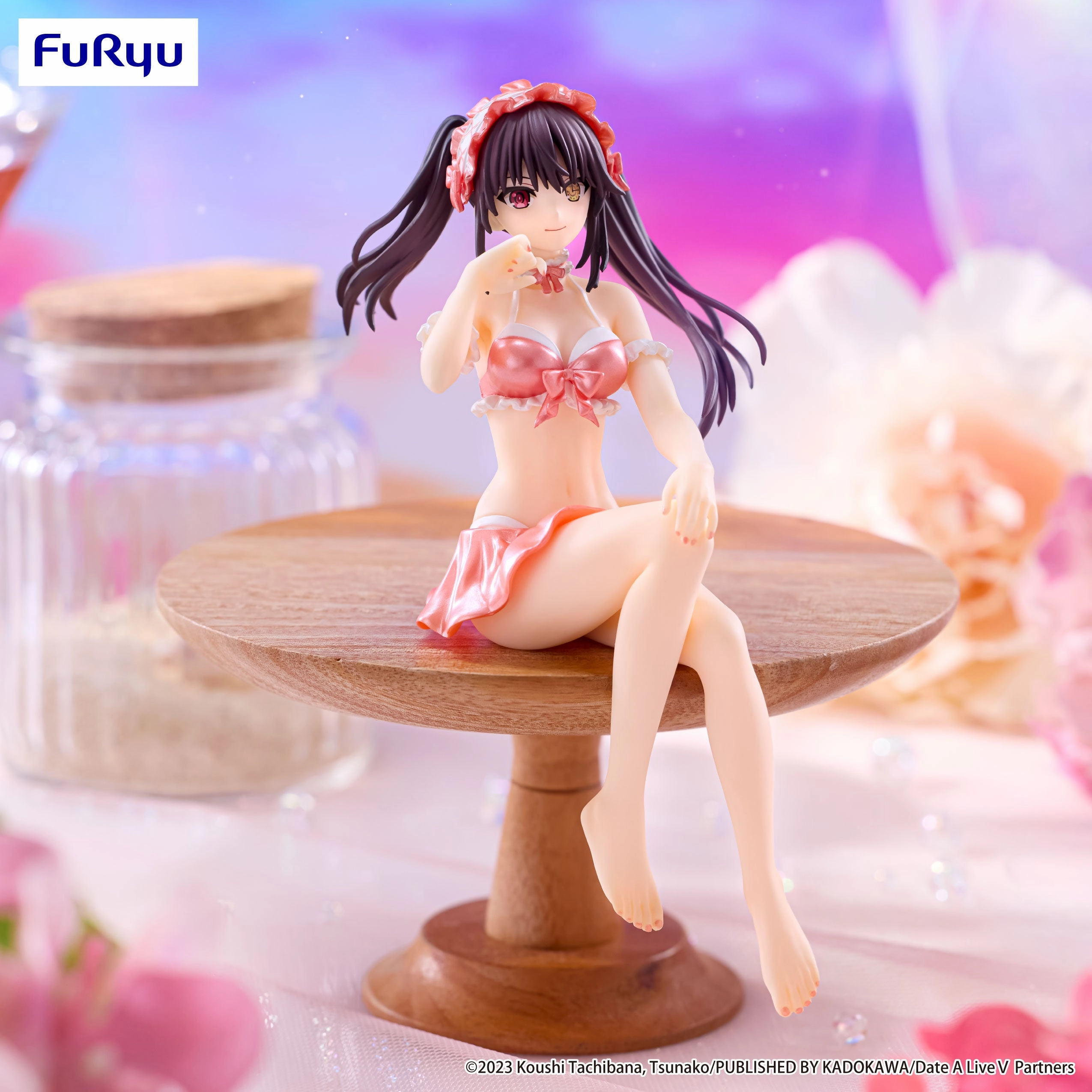 Date A Live V Noodle Stopper Figure Kurumi Tokisaki Swimsuit Pastel Red Color ver DC Hero Luxury Gift