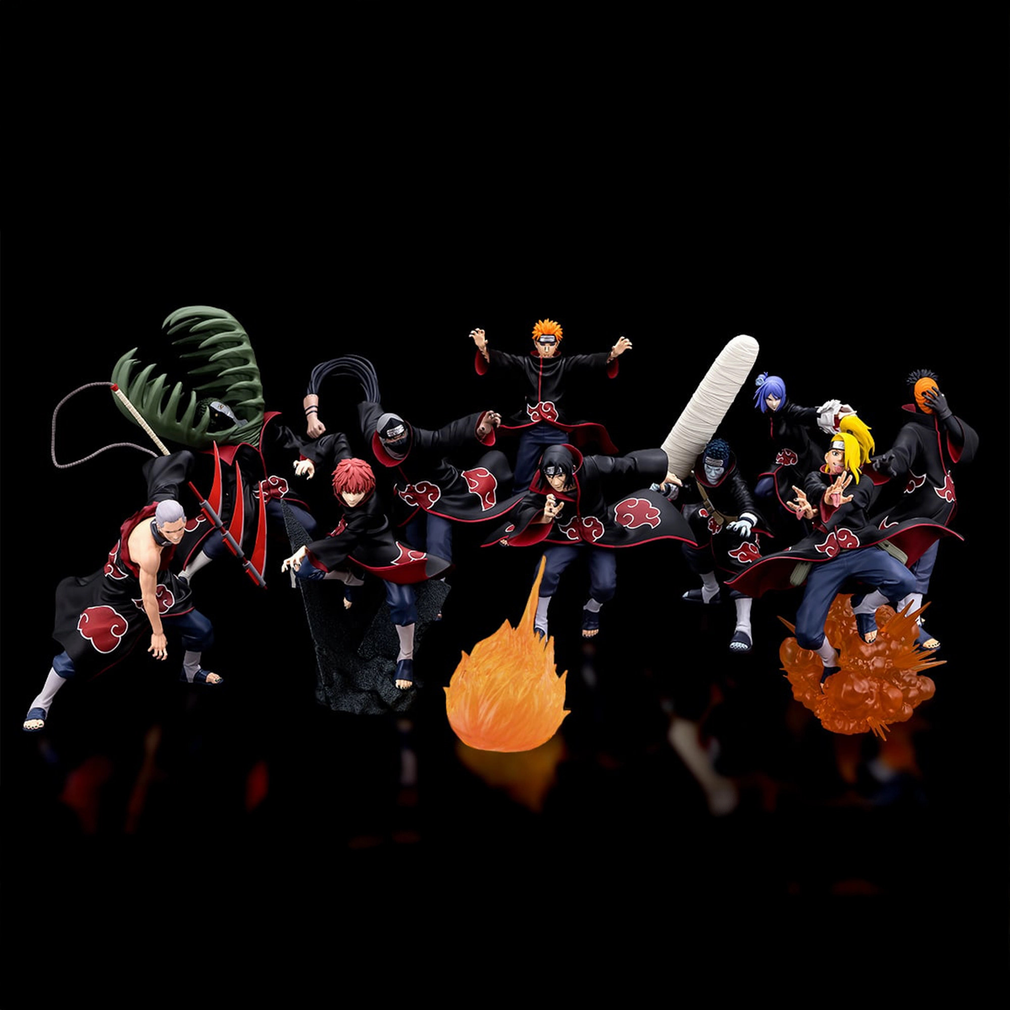NARUTO SHIPPUDEN EFFECTREME AND VIBRATION STARS - AKATSUKI SPECIAL COMPLETE SET OF 10 FIGURES Amphibian Statue