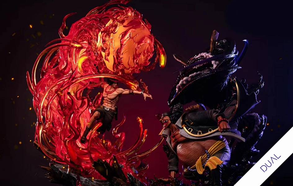 Ceramic Sculpture One Piece - Marshall D. Teach vs. Portgas D. Ace (Dual Version) 1/6 Scale Statue Set