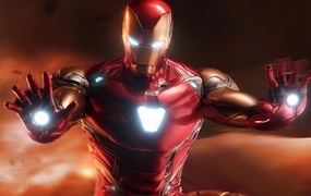 Holiday themed Living room Iron Man Mark 85 1/4 Scale Statue