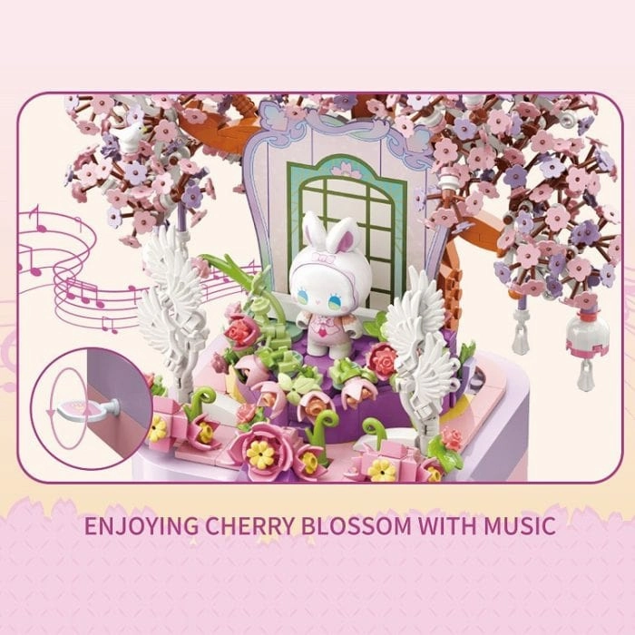 EMMA Secret Forest  Music Box - Cherry Blossom Building Blocks Construction Vehicle