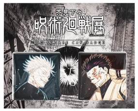 Art Statue Jujutsu Kaisen Exhibition Big Square Can Badge Gojo & Sukuna Jujutsu Kaisen Exhibition Set 2Pcs
