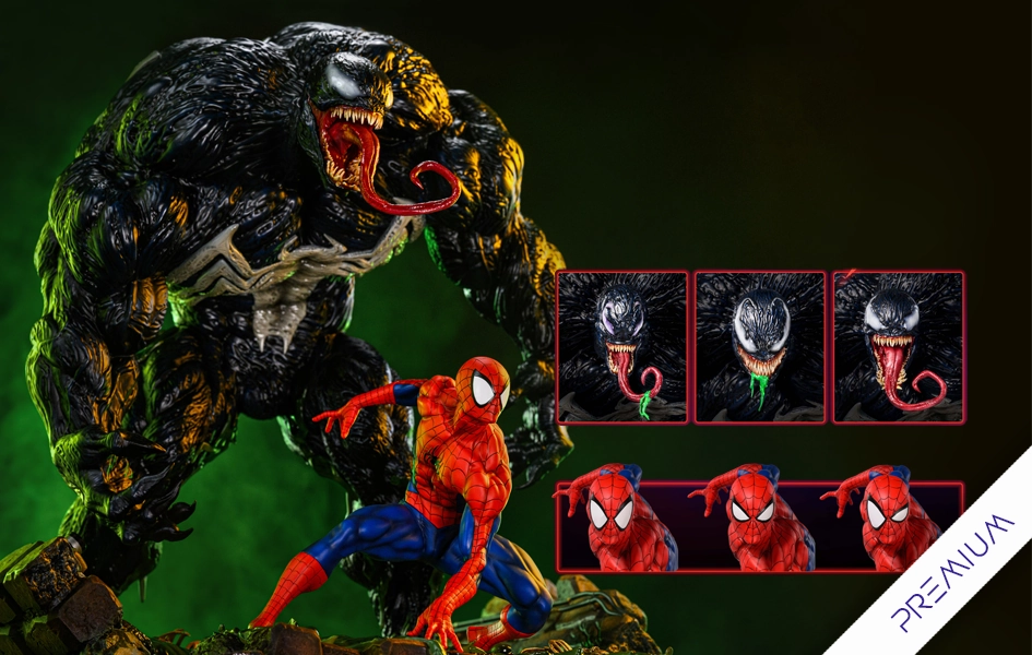 Mythical Beast Rococo Sculpture Spider-Man vs. Venom (Premium) Comicqueen 1/4 Scale Statue