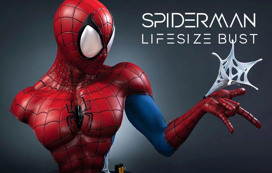 Gift wrapping Spiderman BLUE/RED 1:1 Lifesize Bust (DISPLAYED)