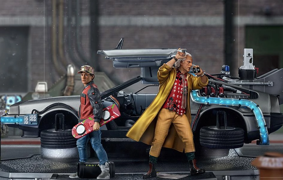 Delorean Full Set Deluxe - Back To The Future Part II Designer Art Comic Book Hero