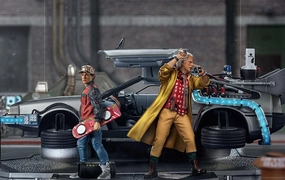 Delorean Full Set Deluxe - Back To The Future Part II Designer Art Comic Book Hero