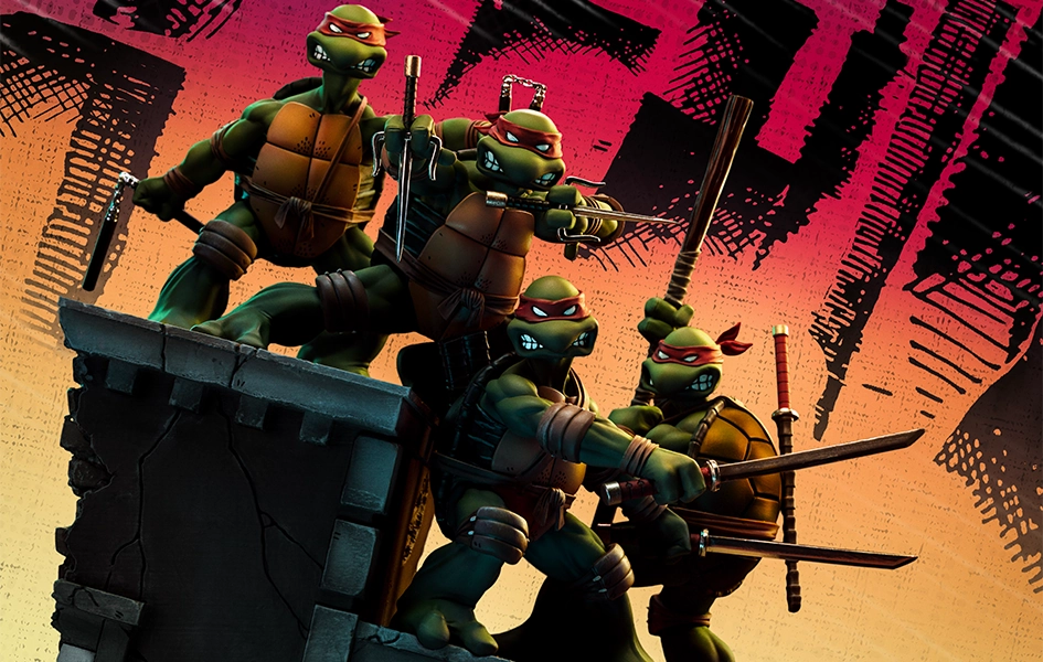 TMNT Set (Kevin Eastman Version) Deluxe Art Scale 1/10 Themed Background app connected